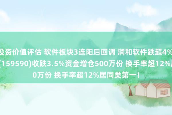 投资价值评估 软件板块3连阳后回调 润和软件跌超4% 软件50ETF(159590)收跌3.5%资金增仓500万份 换手率超12%居同类第一！