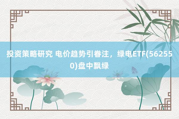 投资策略研究 电价趋势引眷注，绿电ETF(562550)盘中飘绿