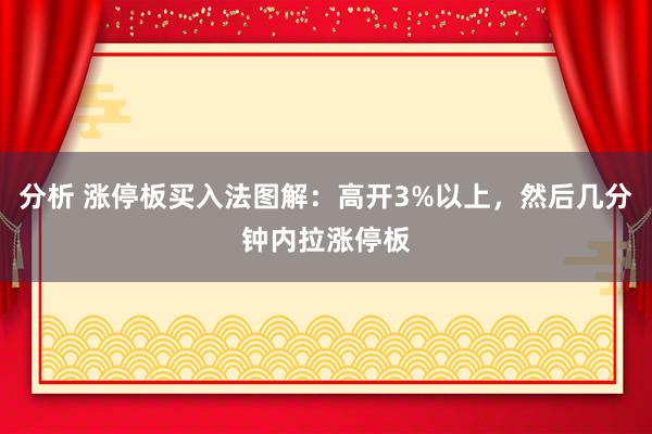 分析 涨停板买入法图解：高开3%以上，然后几分钟内拉涨停板