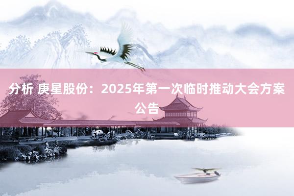 分析 庚星股份：2025年第一次临时推动大会方案公告