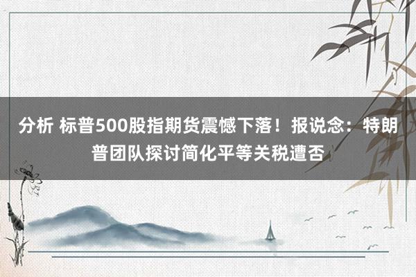 分析 标普500股指期货震憾下落！报说念：特朗普团队探讨简化平等关税遭否