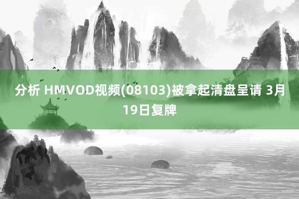 分析 HMVOD视频(08103)被拿起清盘呈请 3月19日复牌